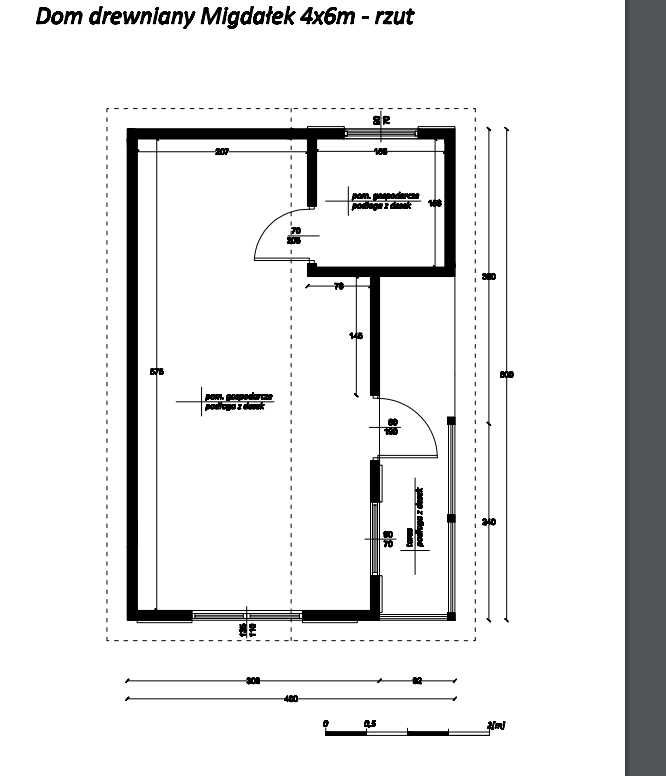 Domek drewniany "Migdałek" 5,10x4,domek do 35m2 ,,ogrodowy