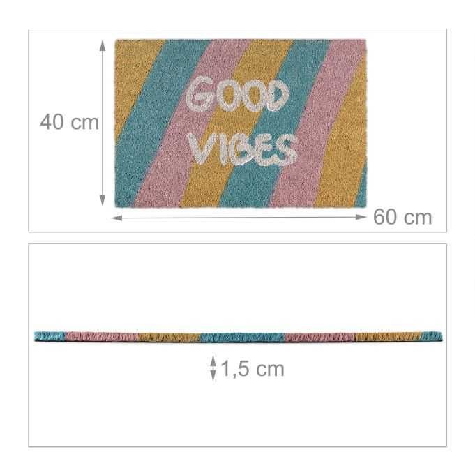 Nowa Wycieraczka Kokosowa "Good vibes" pod Drzwi Dywanik