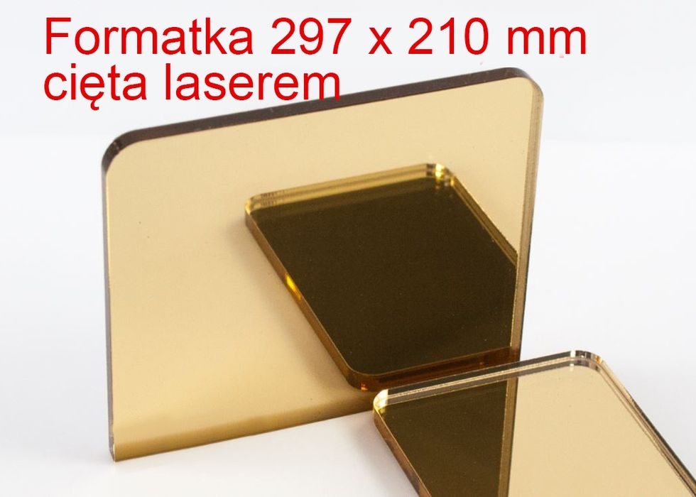 PLEXI 3mm ZŁOTE LUSTRO 29,7x21 cm a4 formatka złota pleksa na wymiar