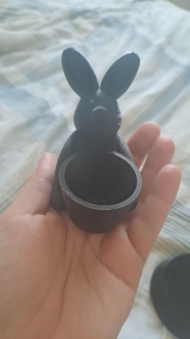 Підставка для яйця і мисочка,зайчик-3д