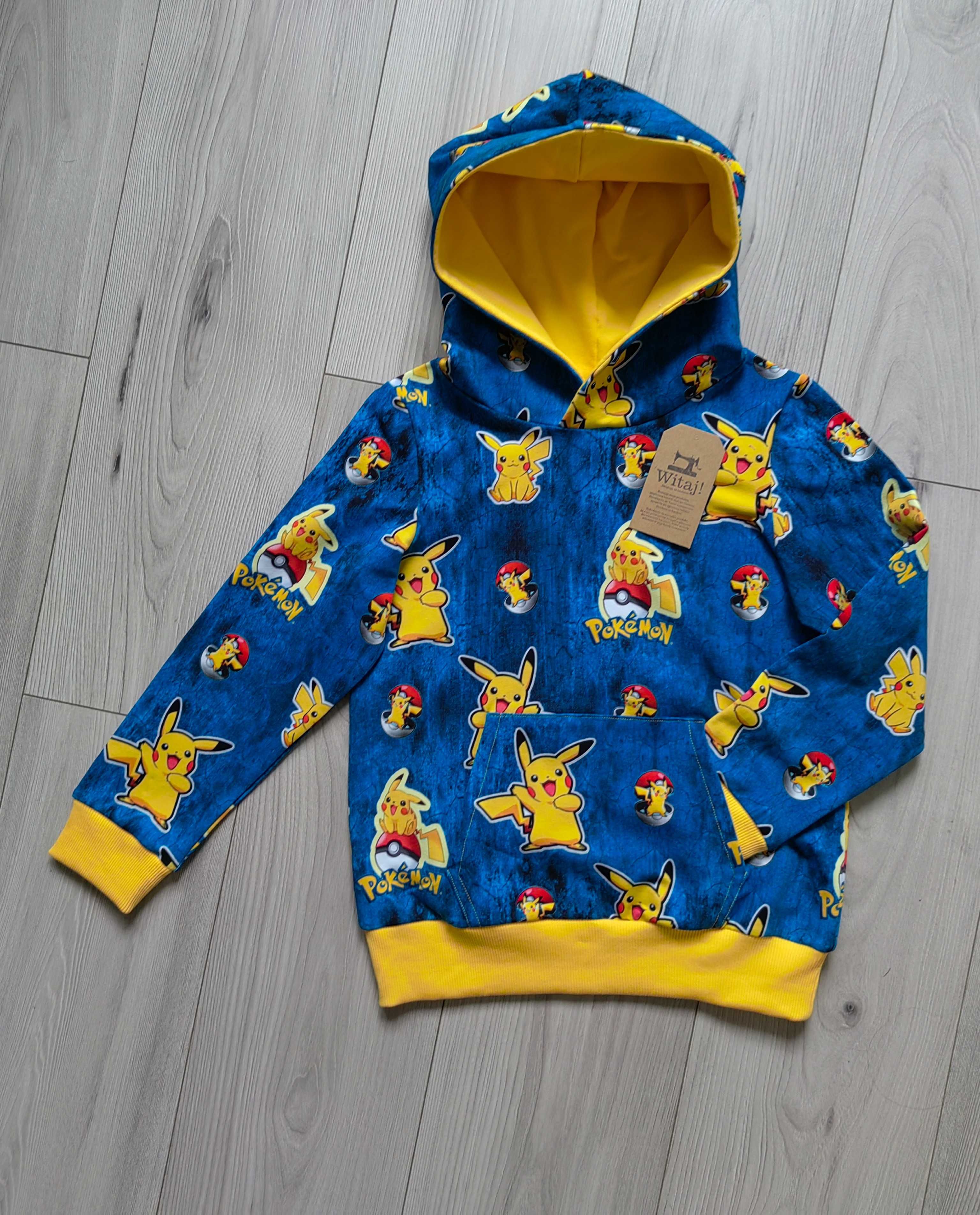 Bluza z kapturem i kieszonką Pikachu Pokemon rozm 128