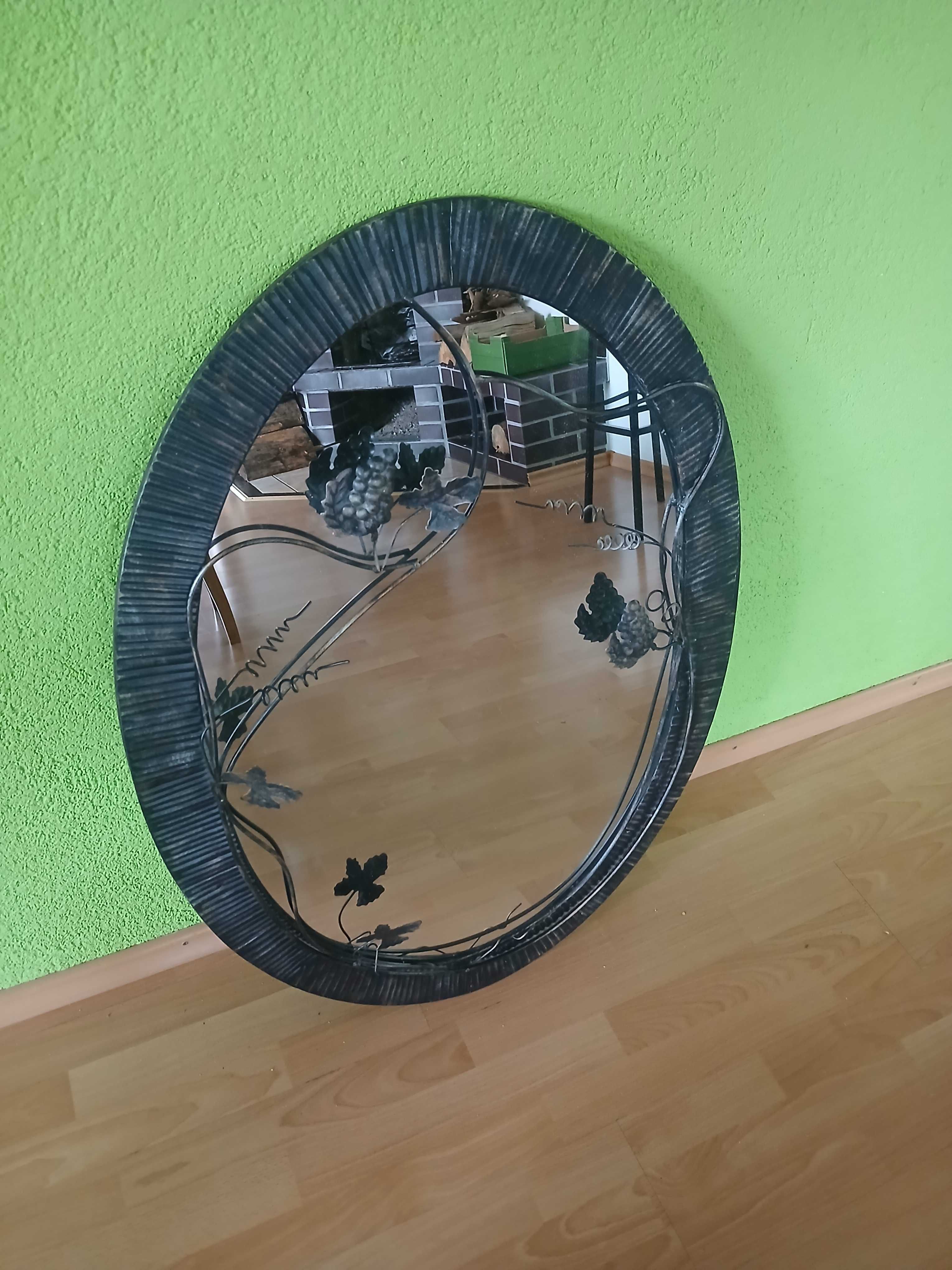 lustro metalowe owalne