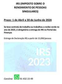 Entrega Declaração de IRS