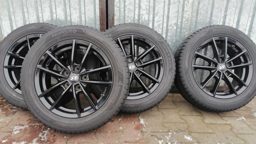 Alufelgi Hyundai ix20 i30 Elantra opony całoroczne XL 205/55/16 TPMS