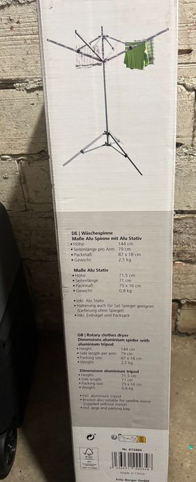 Aluminiowa suszarka na pranie składna. Nowa