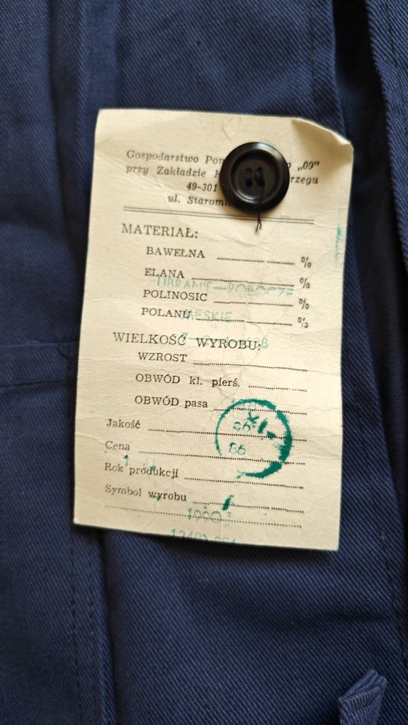 Kurtka watowana, spodnie watowane PRL kufajka, komplet letni zestaw