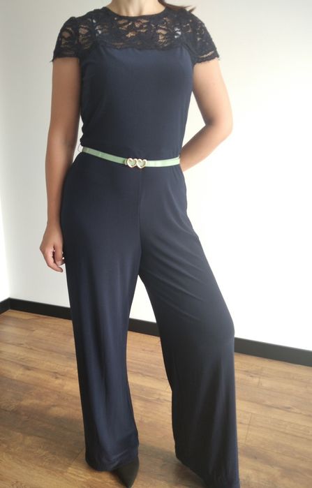 Kombinezon elegancki długi szerokie nogawki Lauren Ralph Lauren