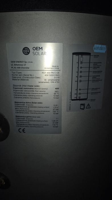 Bojler do ogrzewania solarnego