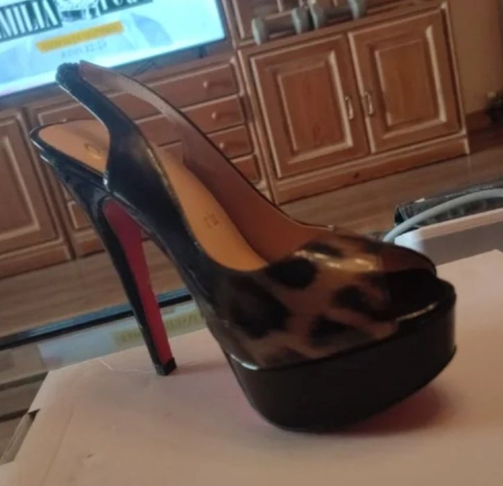 Sandálias Christian Louboutin LADY PEEP 150  LEOPARD PRINT