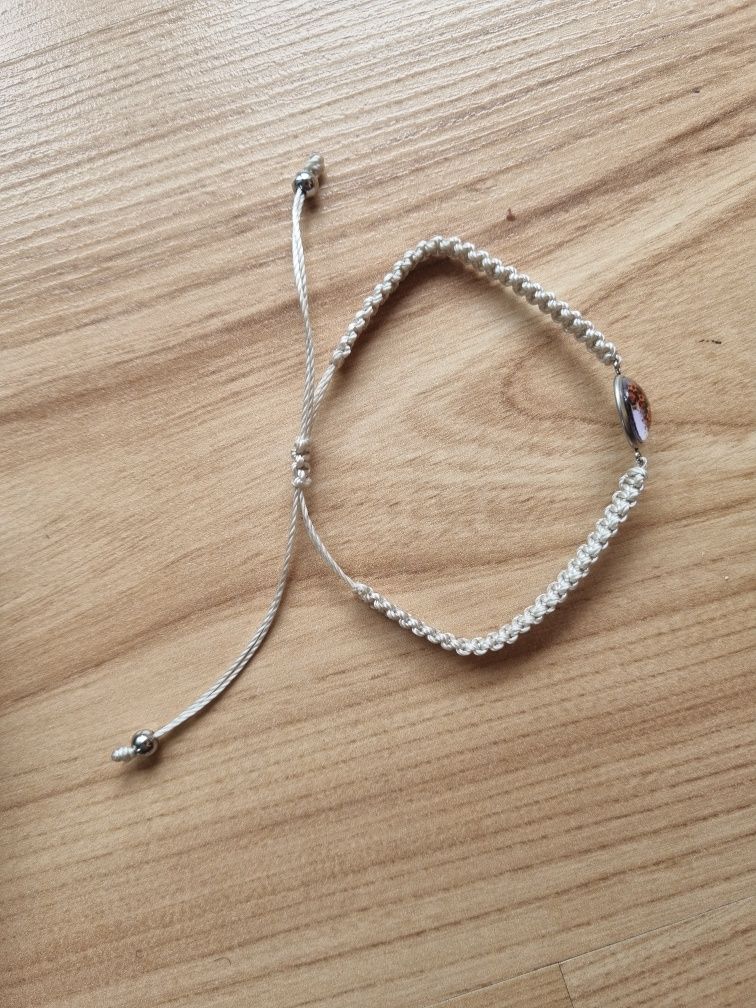 Bransoletka kaboszon konie makrama handmade