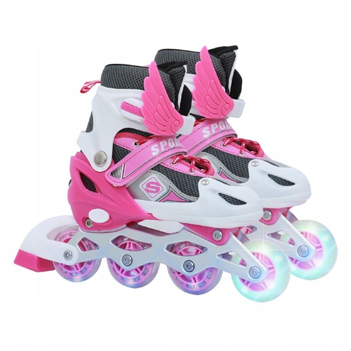 Łyżworolki Rolki  Z Regulacją różowy rozm. 35/38