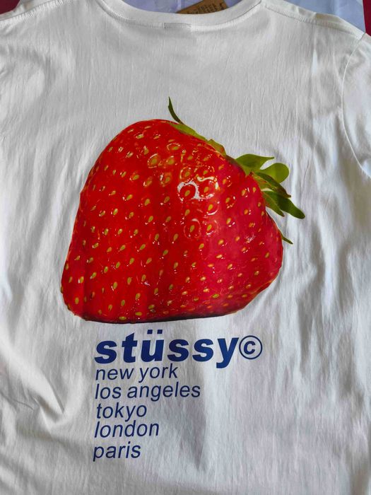 Stussy Męska Biała Koszulka z Nadrukiem L