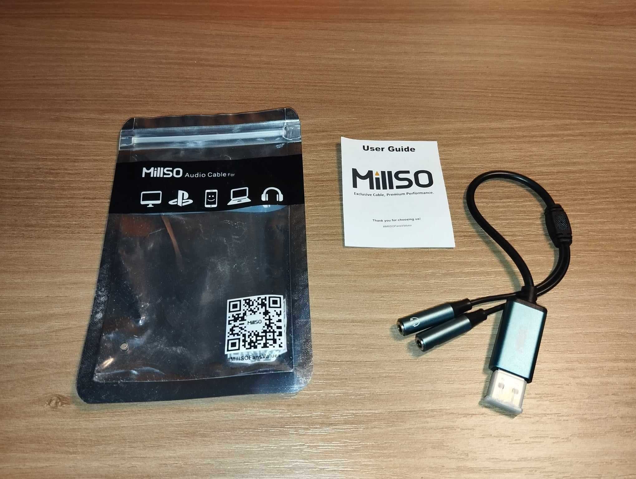 MillSO Adapter Jack 3.5mm na 2x 3.55 TRS Audio