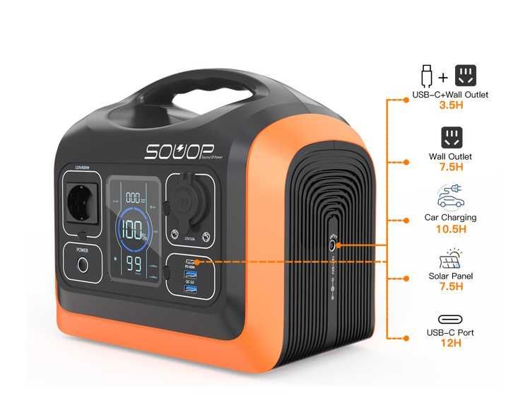 Портативна зарядна станція SOUOP UPP-600 LiFePO4  595 Вт·год