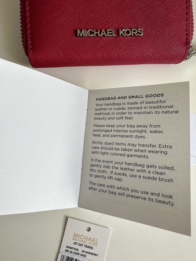 Michael Kors portfel mały czerwony portfelik MK