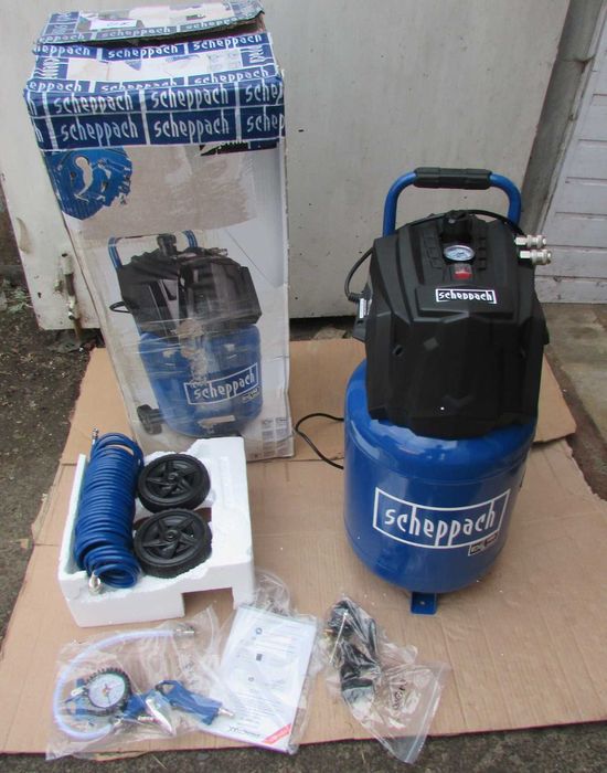 Вертикальний безмасляний компресор Scheppach 30L 10 бар (з Німеччини)