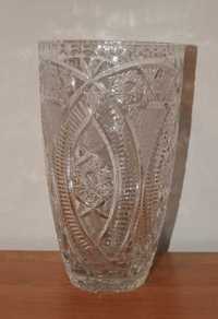 Stary duży wazon kryształowy 23 cm