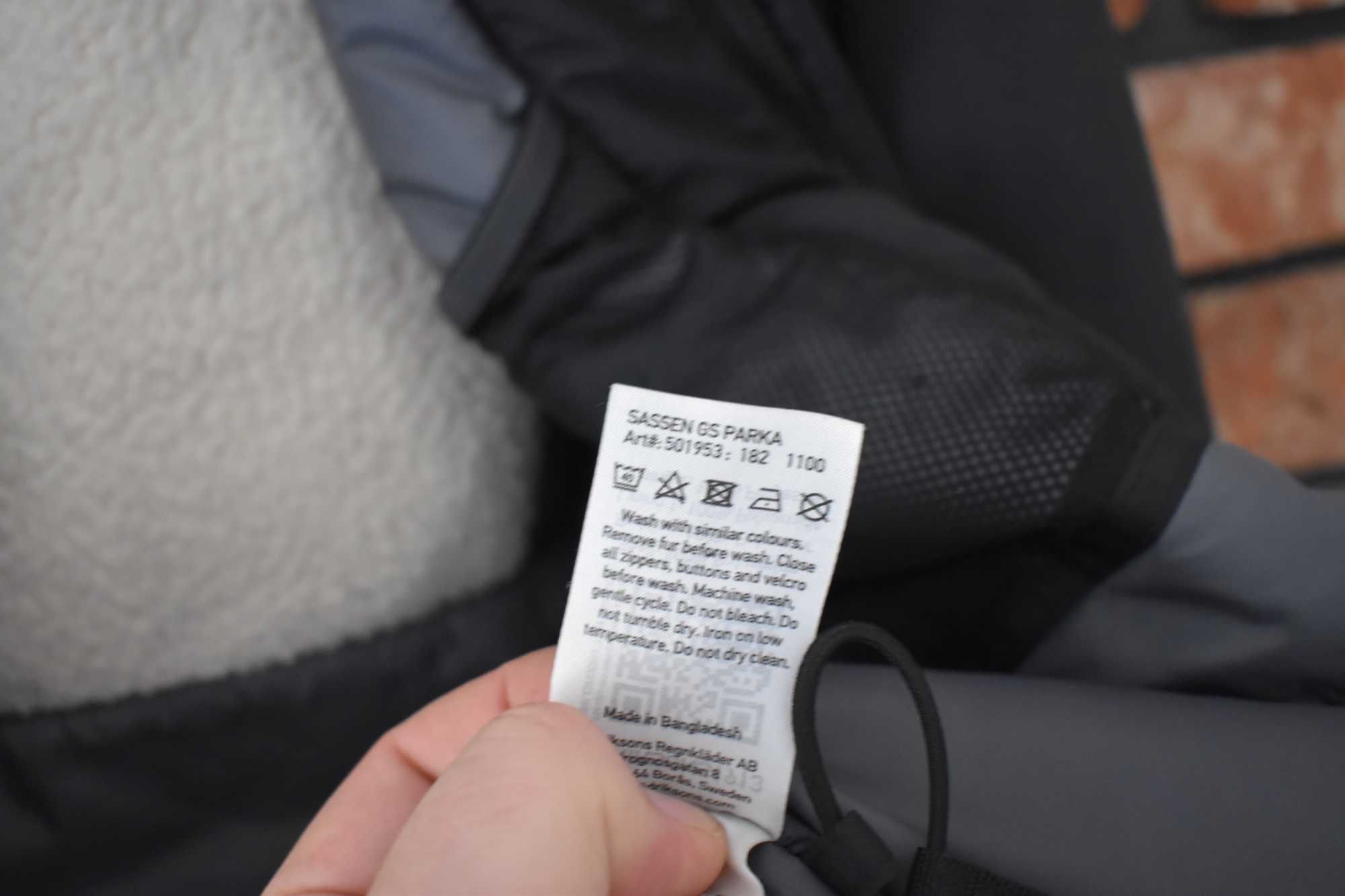Didriksons czarna kurtka Sassen Parka Membrana 170 S 36