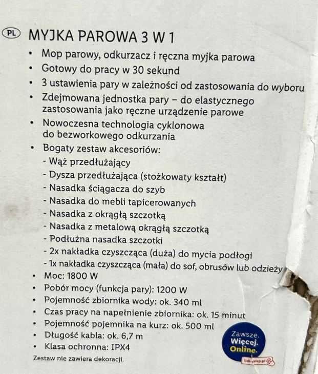 JAK NOWY odkurzacz parowy SILVERCREST mop 3w1 bezworkowy