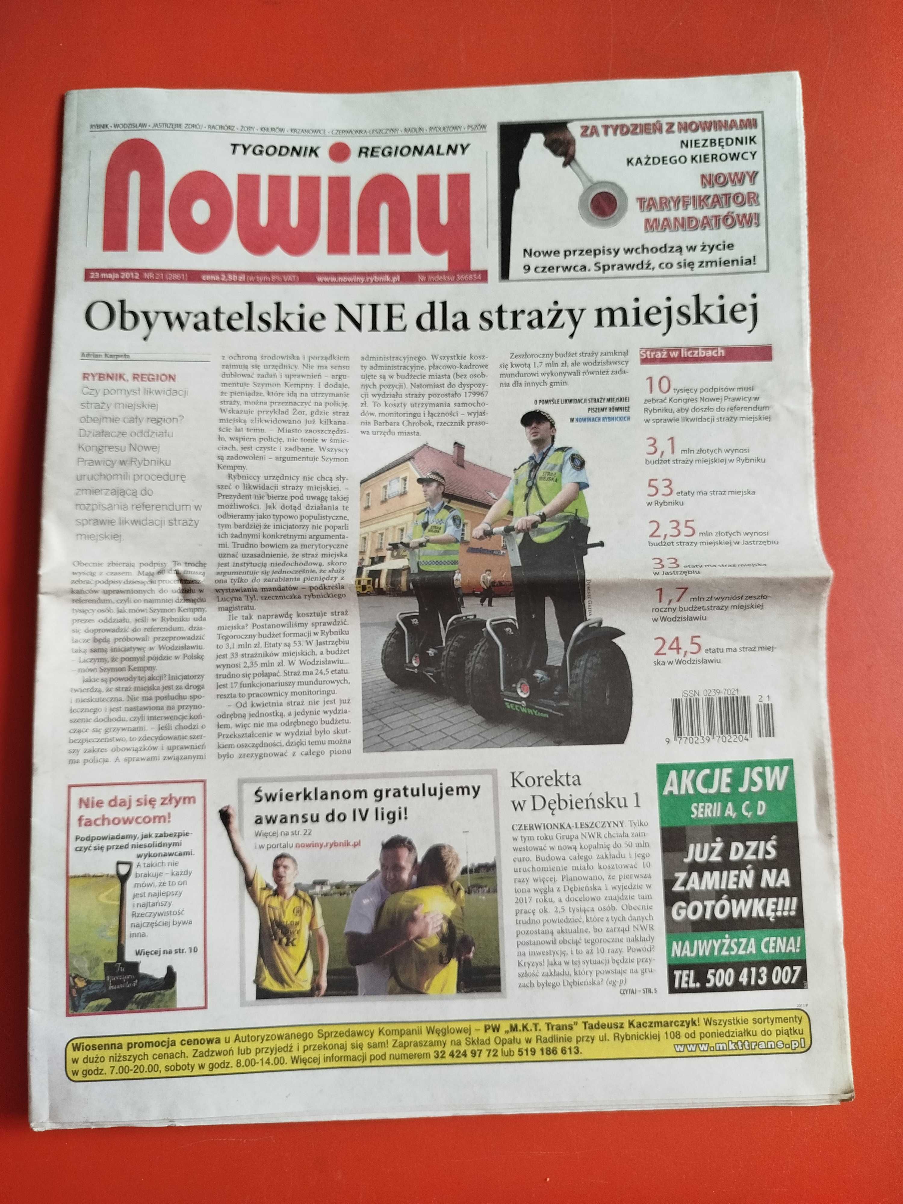 Nowiny, tygodnik regionalny, nr 21, 23 maja 2012