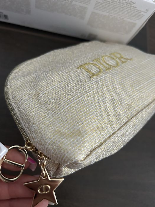 Kosmetyczka Dior trousse pouch zlota na kosmetyki nowa christian