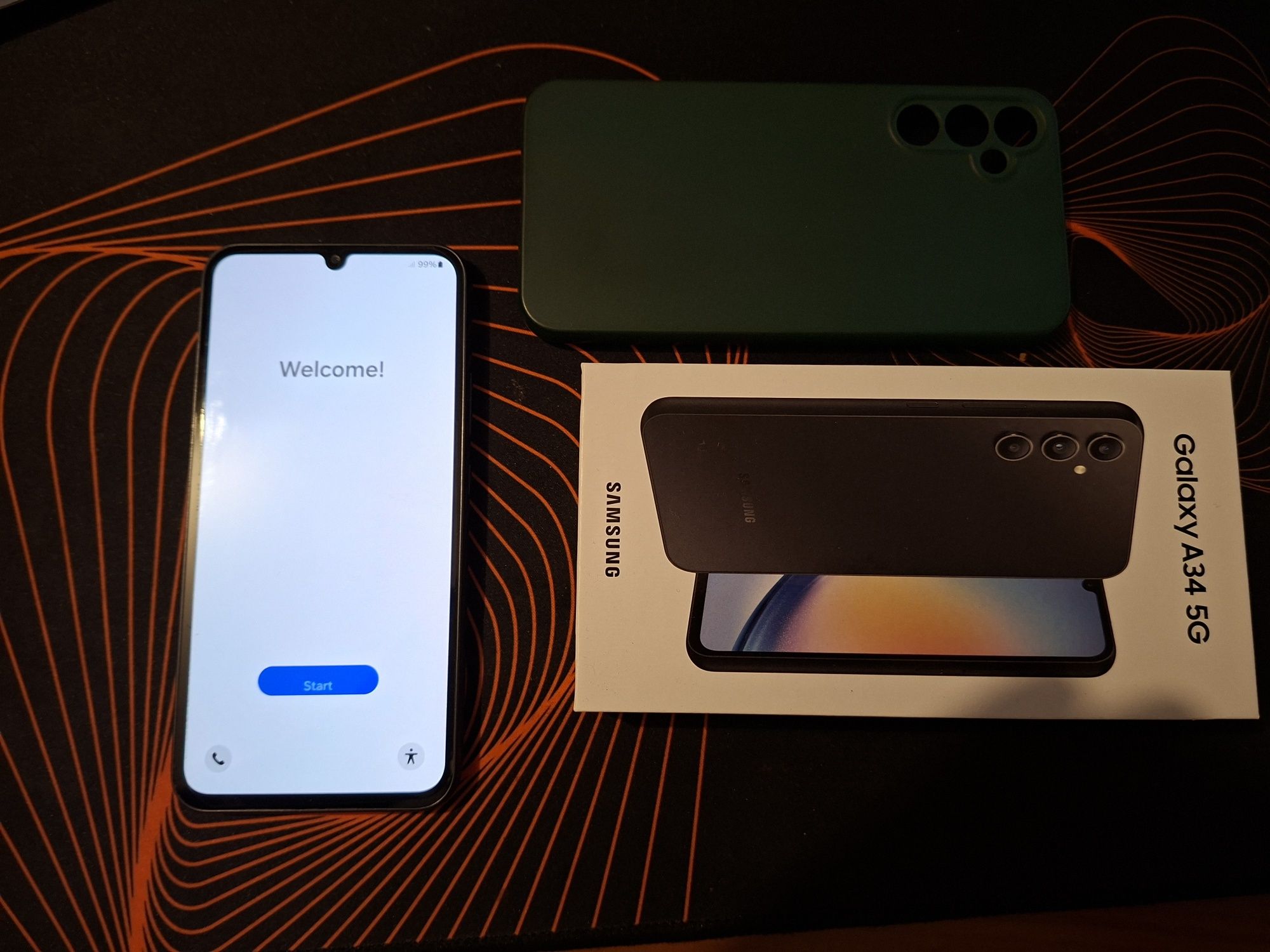 Samsung A34 5G z ochraniaczem