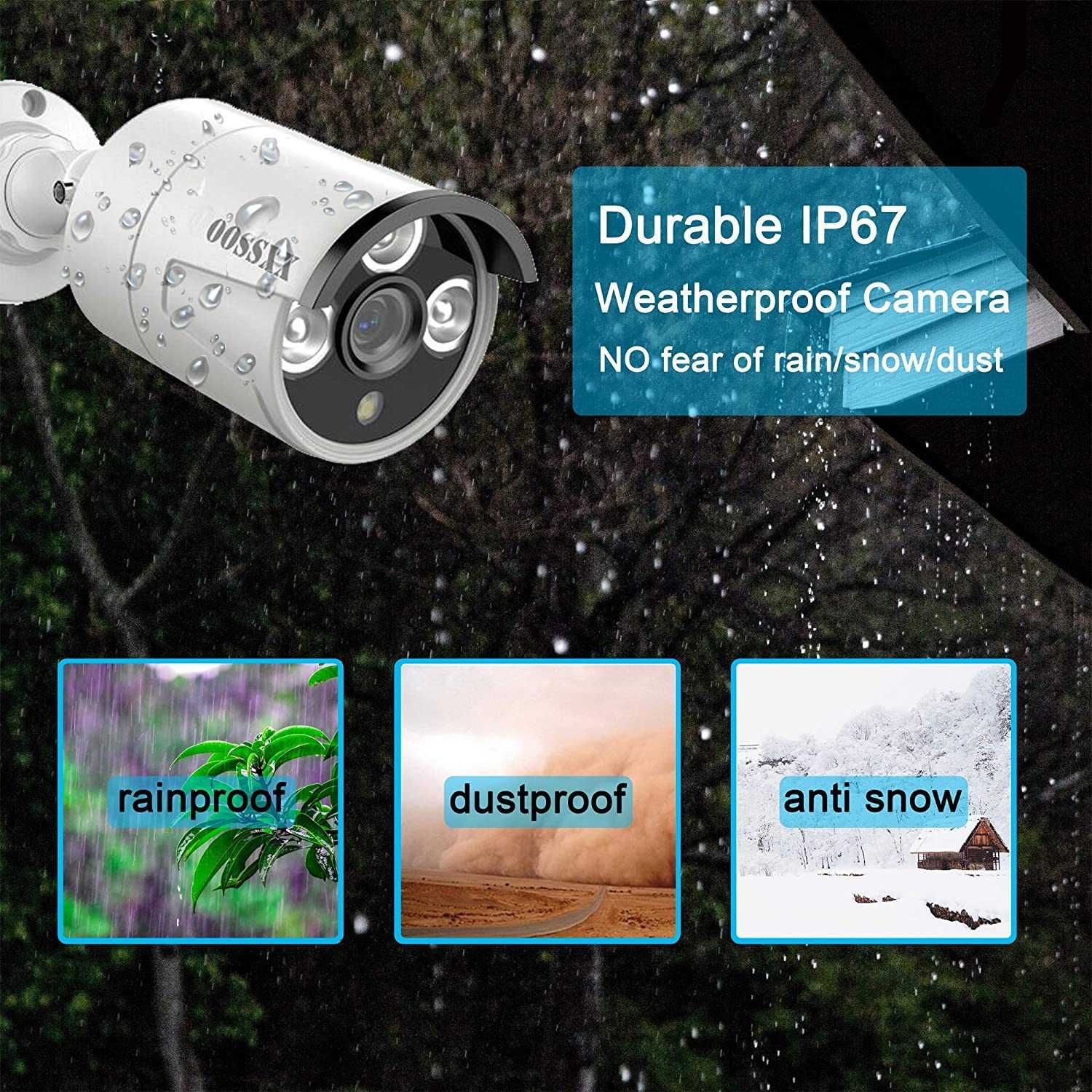 5.0MP Системи відеоспостереження POE OOSSXX 4 камери IP67 із аудіо