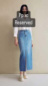 Міді максі джинсова спілниця zara reserved