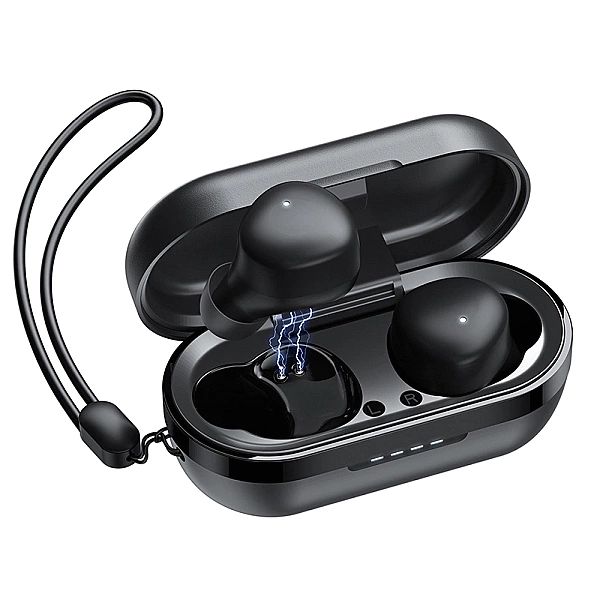 Joyroom bezprzewodowe słuchawki TWS Bluetooth 5.1/300mAh czarny (JR-TL