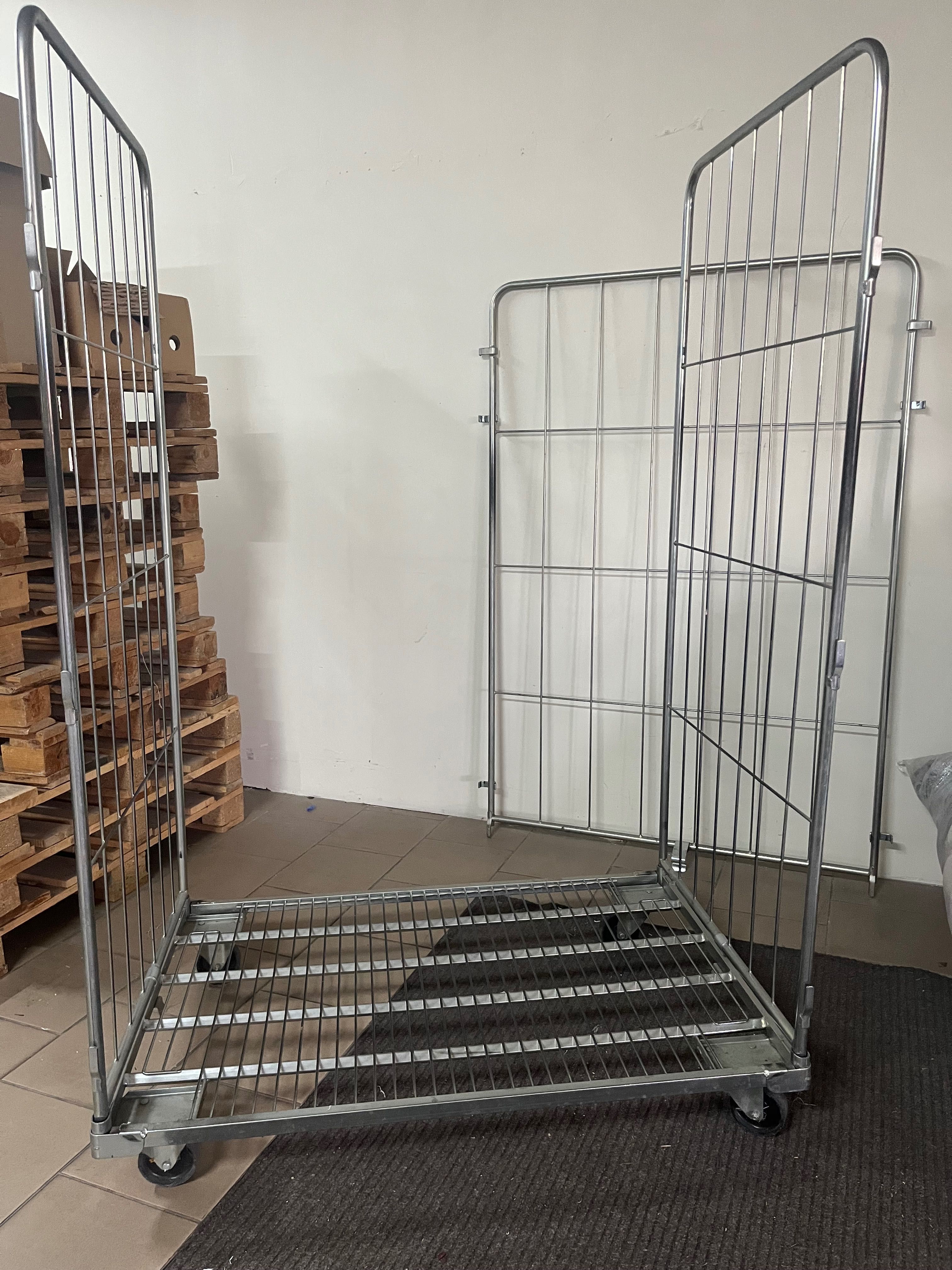 Wózek koszowy siatkowy, metalowy kosz na kółkach