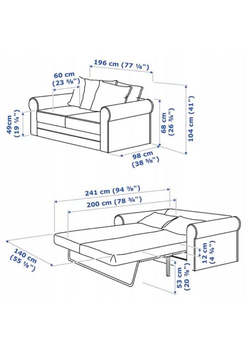 Nowa modułowa ROZKŁADA sofa 2 os. GRONLID z Ikea -40% ceny