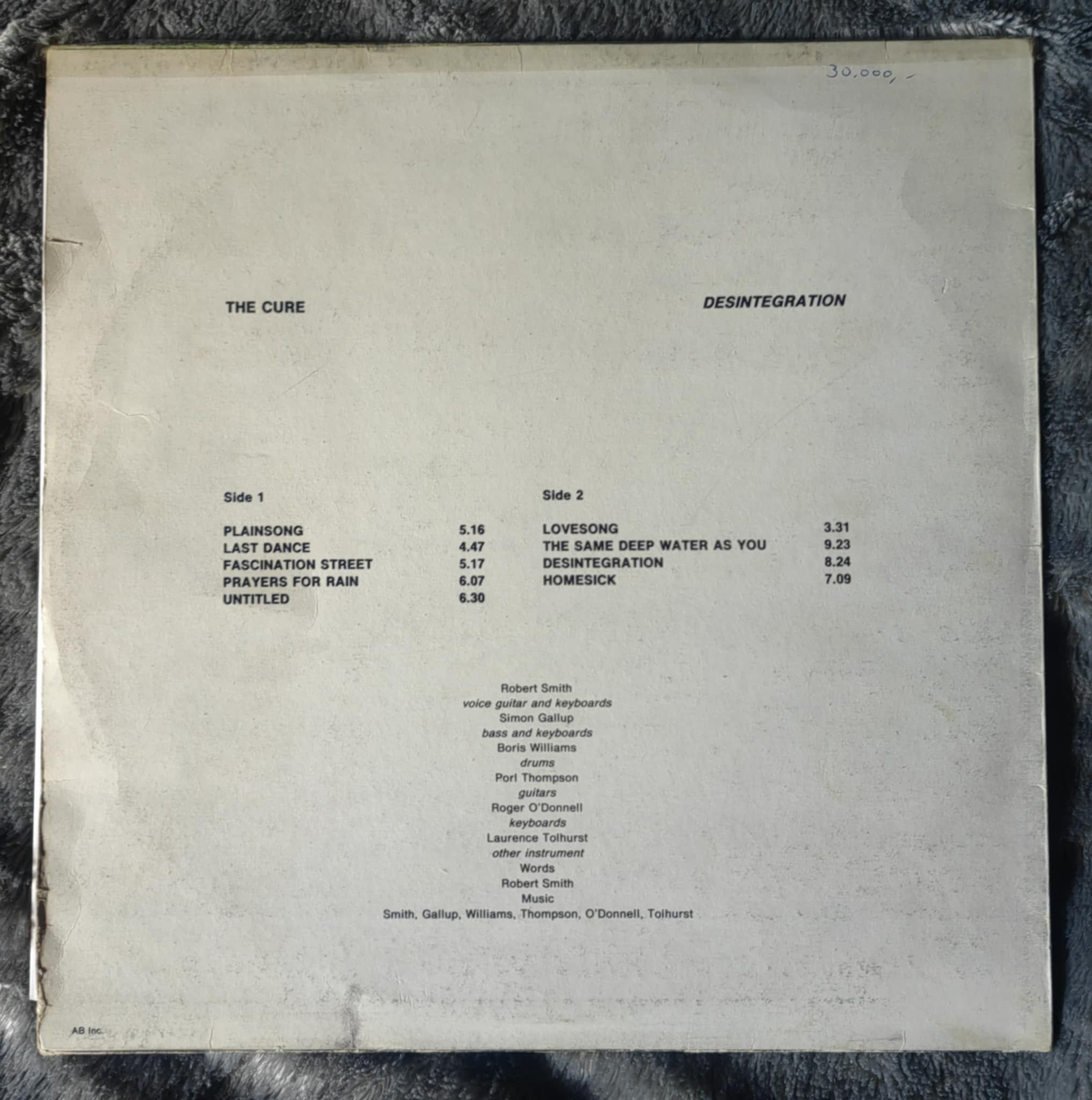 The Cure – Desintegration Disintegration Winyl 1989 Polska