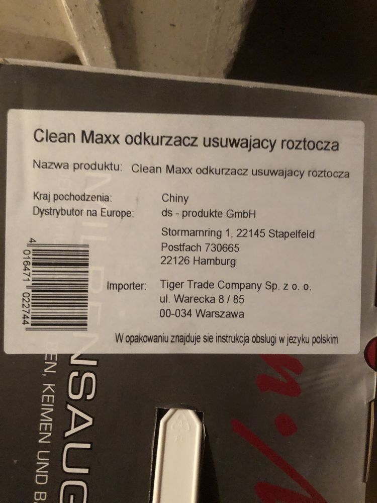 Clearex Max odkurzacz usuwający roztocza