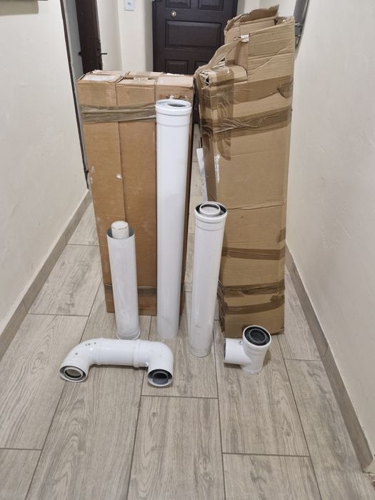 Rura kominowa prosta koncentryczna ppal metrowa plus kolanka