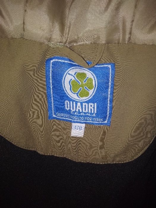 brązowa kurta zimowa z futrzakiem na kapturze - 170cm