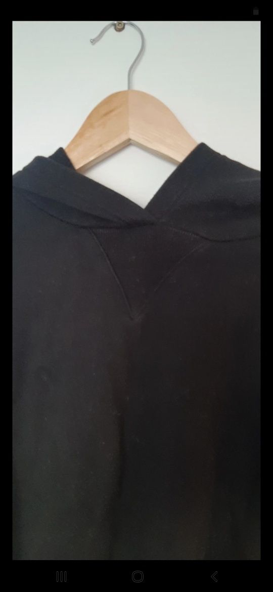 Krótka czarna bluza z kapturem h&m oversized