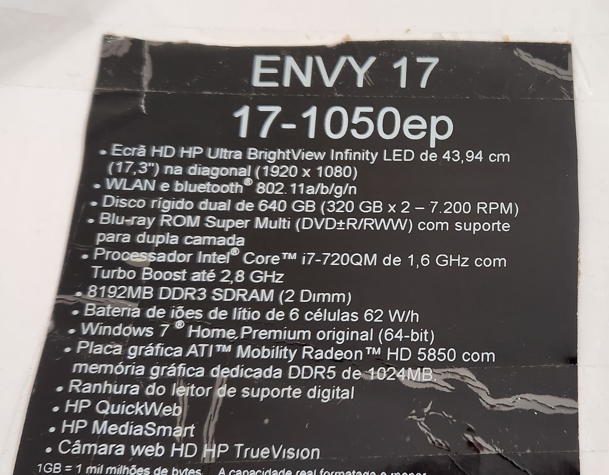 Portatil HP Envy 17-1050ep