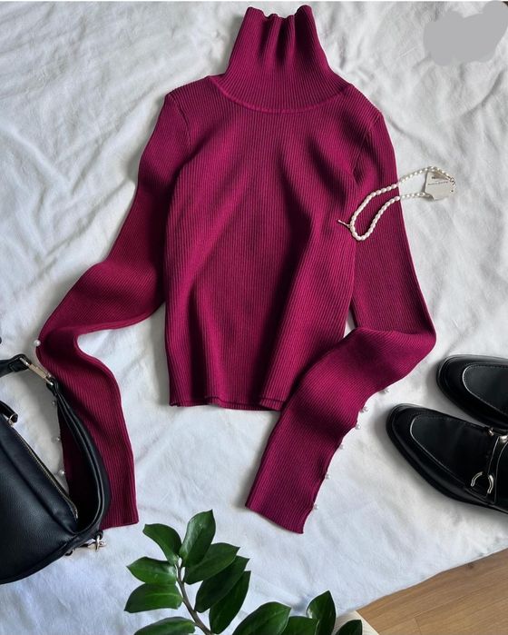 Бордовий гольф кофта розмір Л