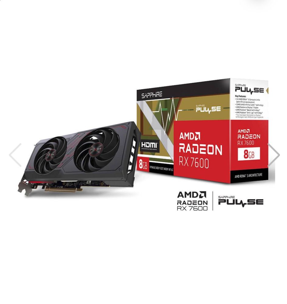 Placa Gráfica Sapphire Pulse Radeon RX 7600 8GB GDDR6