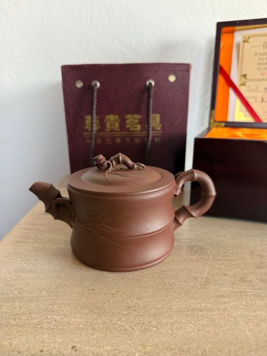 Bule de chá Yixing Zisha artesanal com caixa de presente e certificado