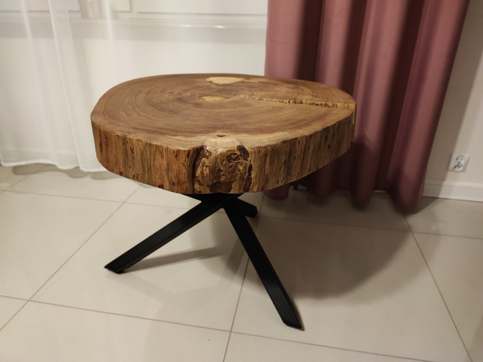Stolik kawowy z plastra drewna DĄB 80x70x56