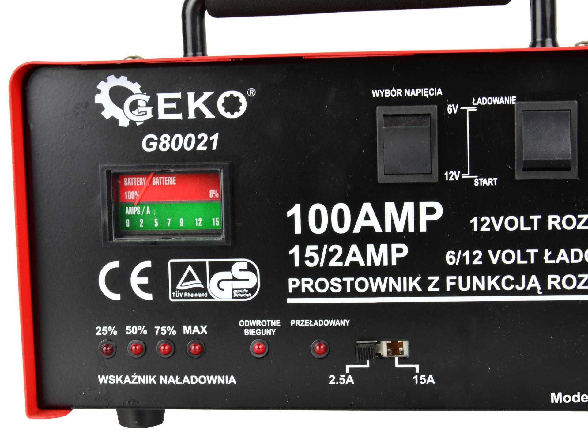 Prostownik samochodowy z rozruchem do akumulatorów 100A 6/12V 20-120AH