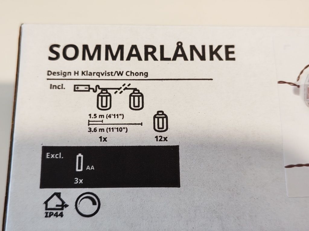 Lampki Girlanda LED 12 lampek Ikea na baterie