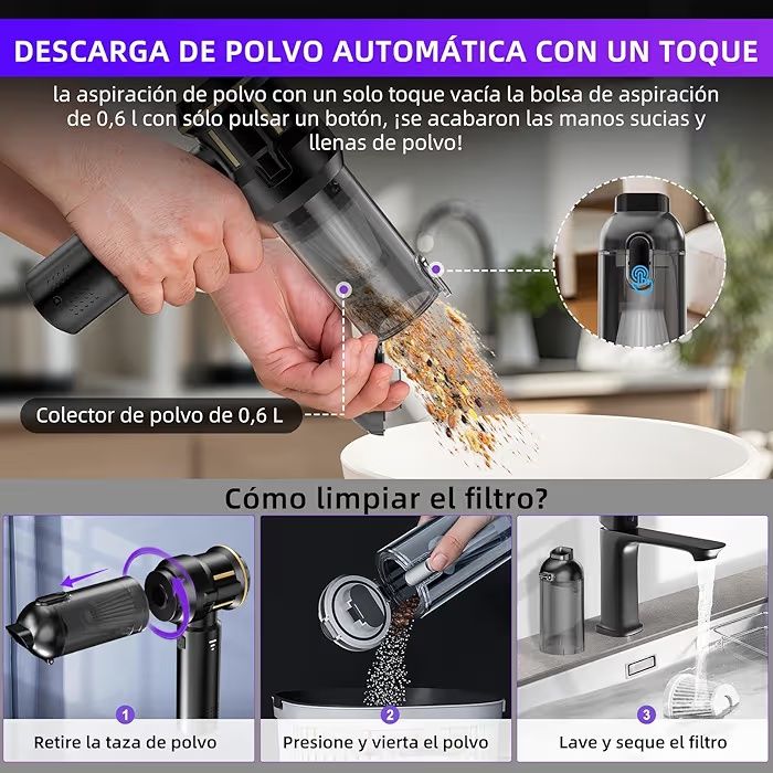 [Novo] Aspirador sem fios 18.000pa - USB C
