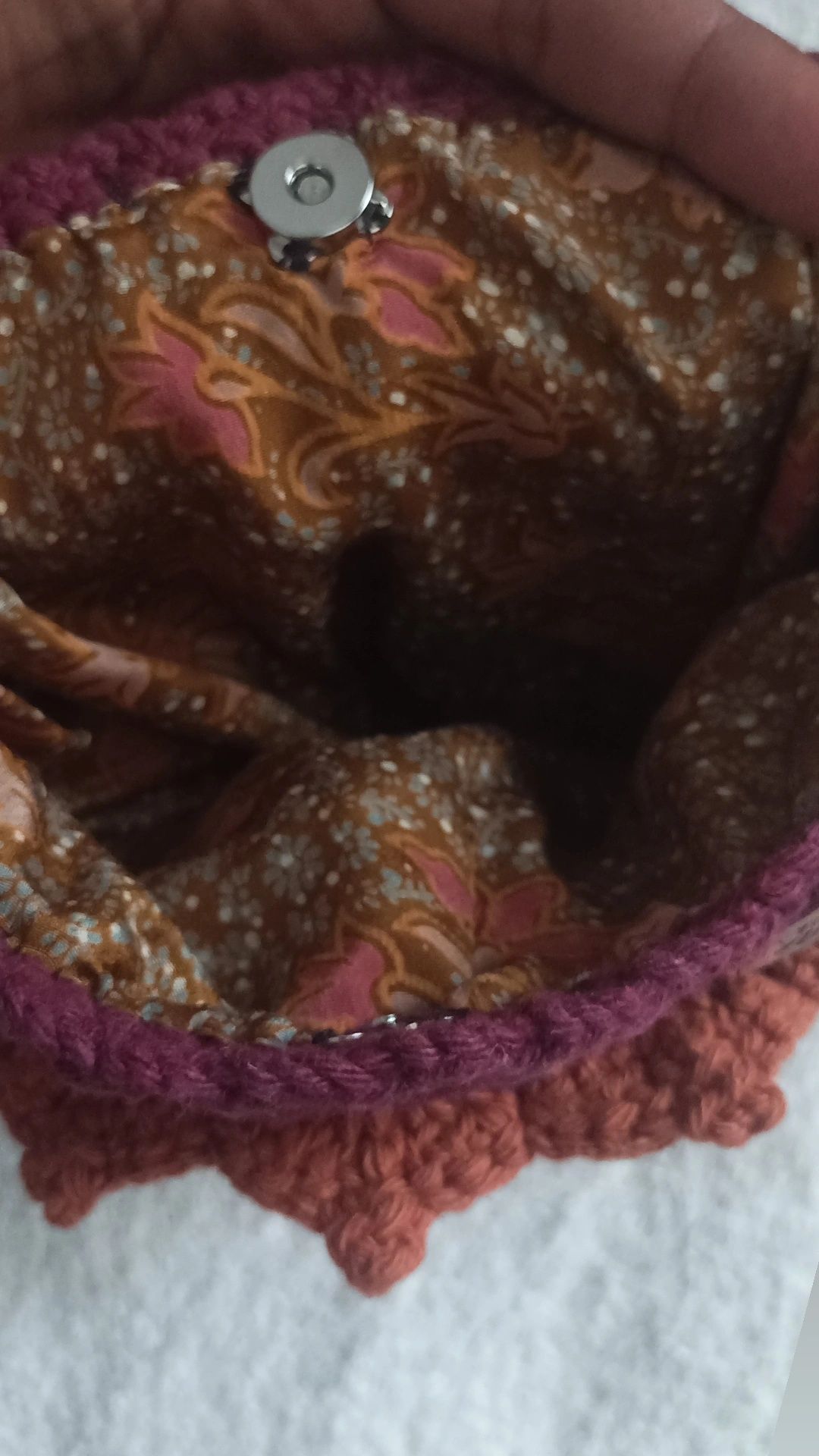 Bolsa crochê roxa