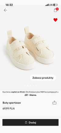 H&M buty zmienne do szkoly, tenisówki, trampki na rzepy 33