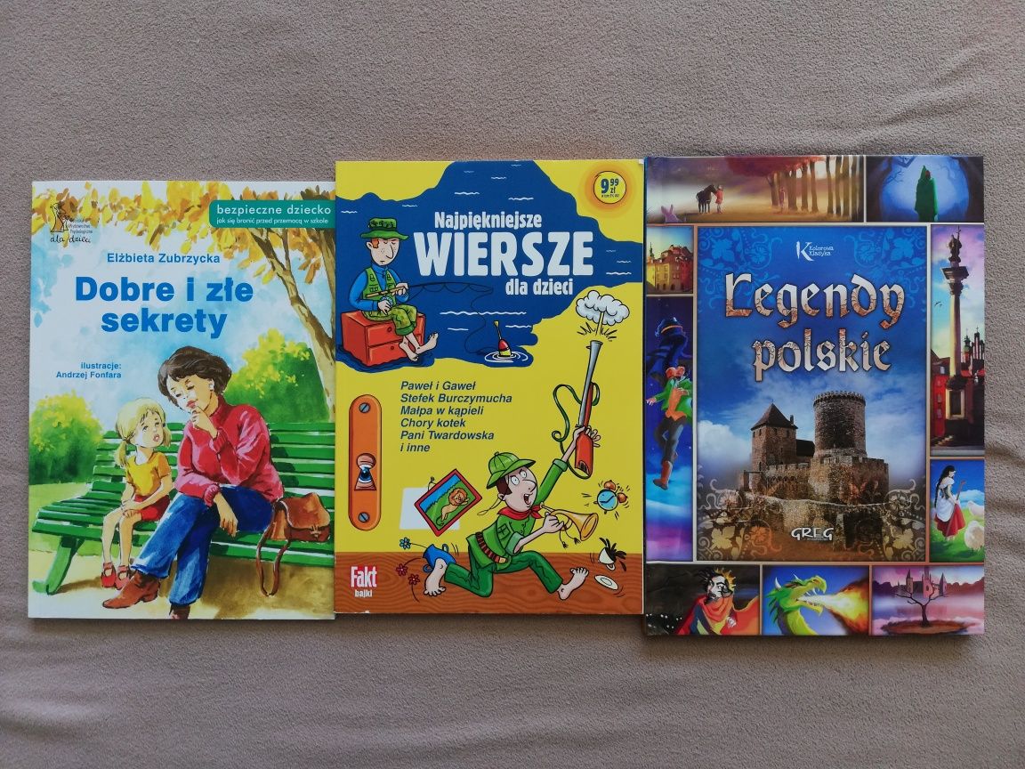 Wiersze i legendy polskie książki 3szt