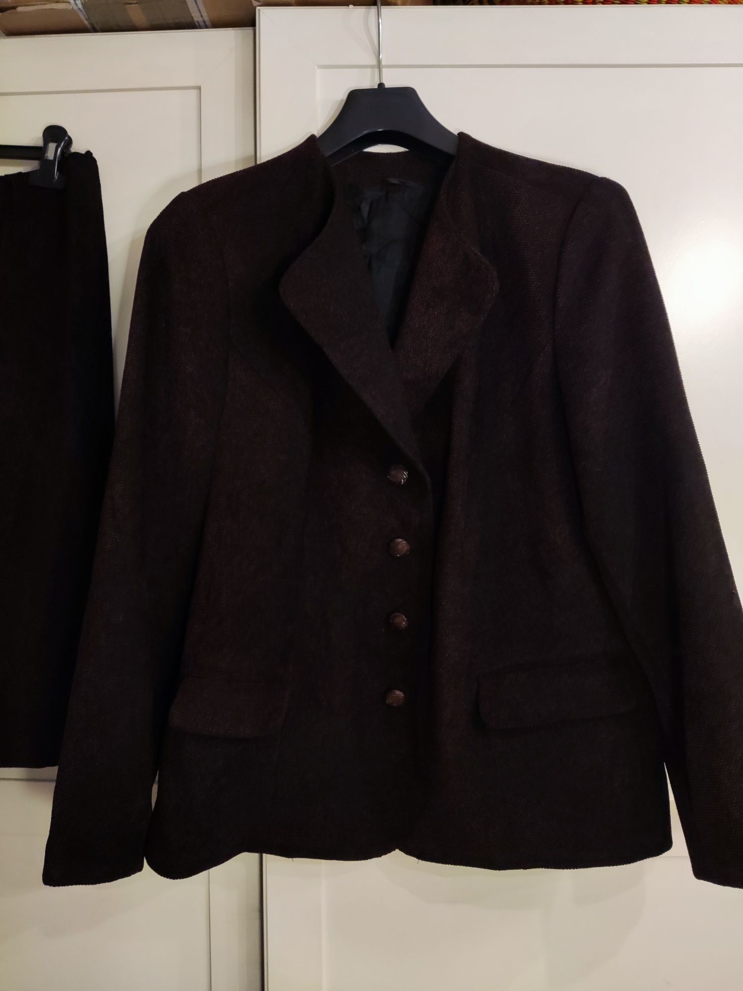 Komplet, garnitur, zestaw vintage - żakiet, marynarka + spódnica r. 46