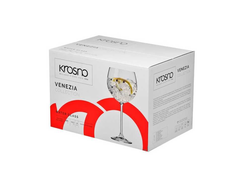 Komplet nowych kieliszków do wody Krosno Glass Venezia