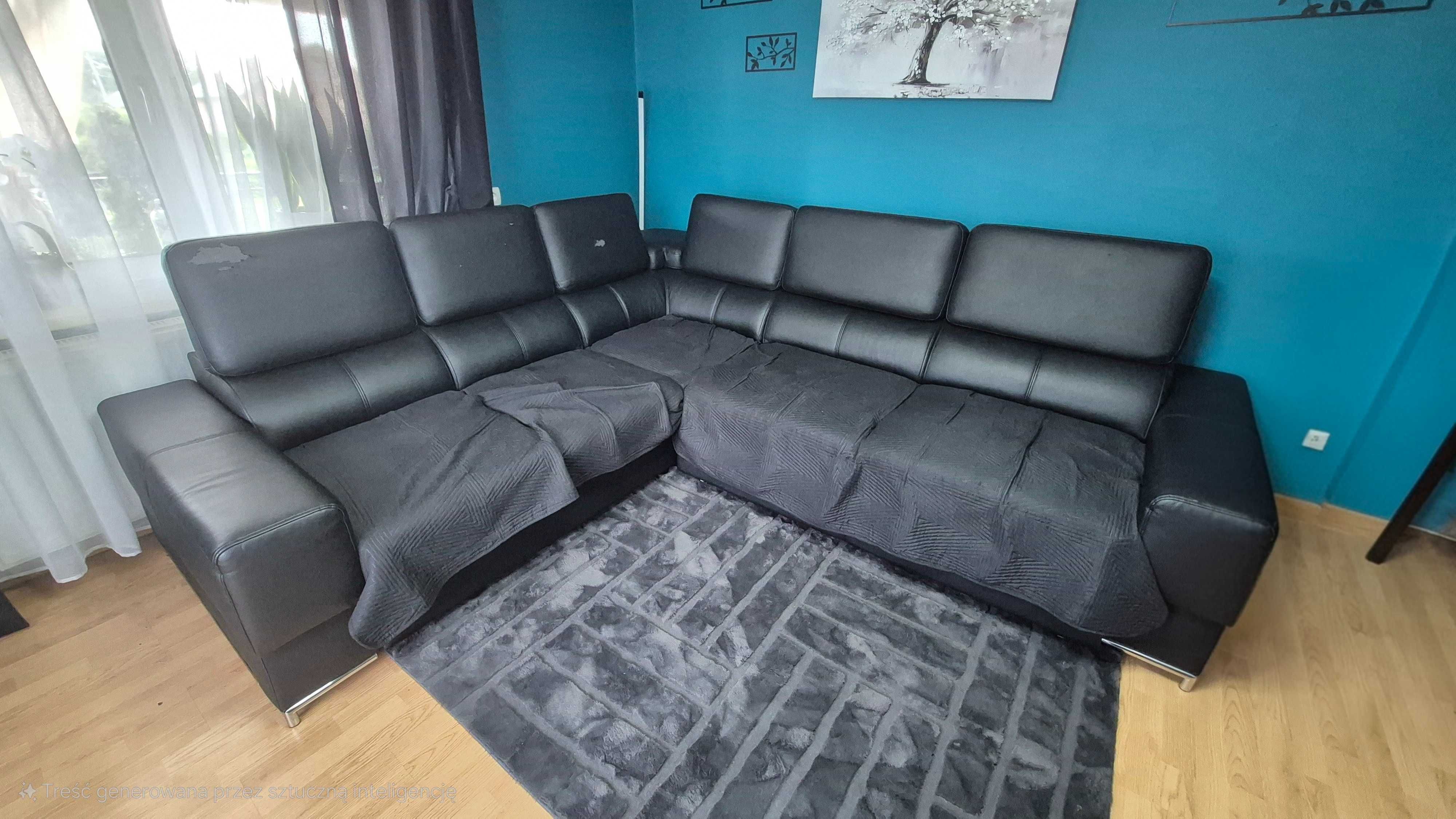Kanapa/narożnik czarny do odnowienia